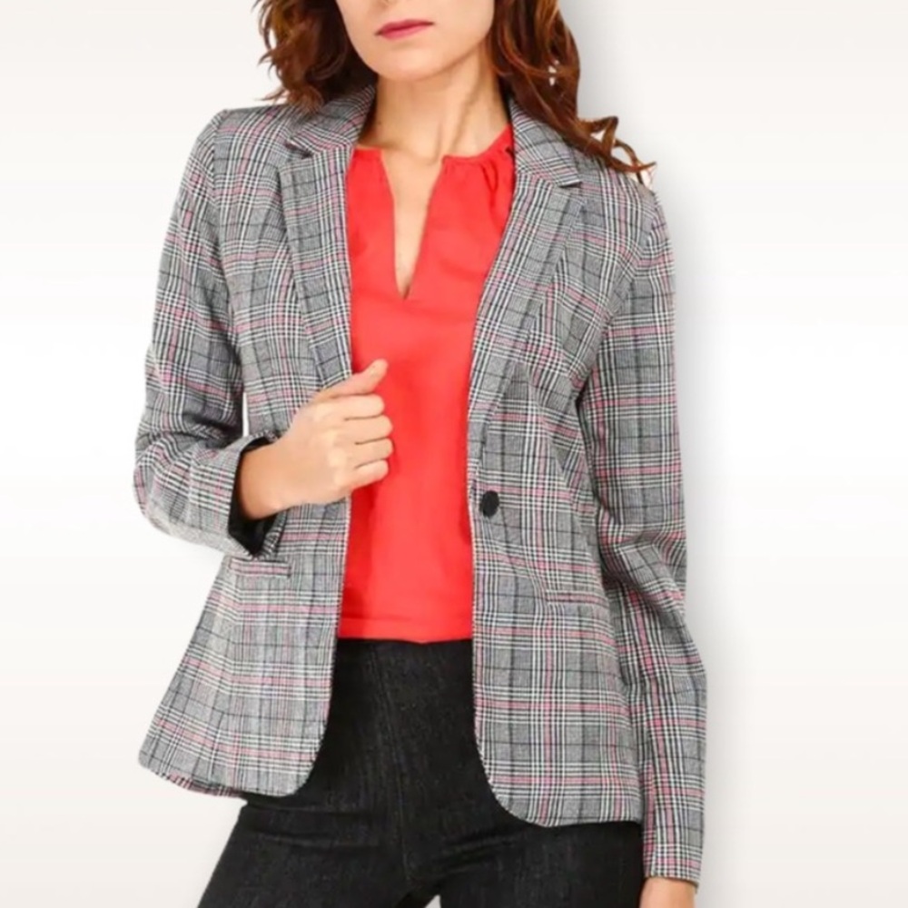 Gap Plaid Grid Academy Blazer